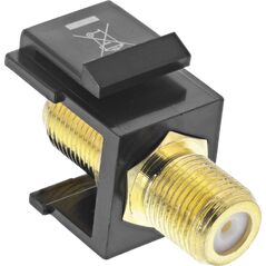 InLine Keystone installation adapter, connection coupling for satellite cable, 2x F-sockets, white