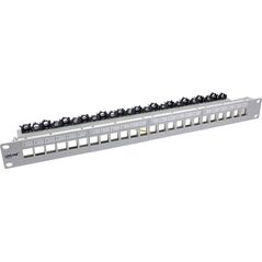 InLine InLine® Patch panel 24-way, Keystone empty panel Patch panel, 19", 1U, light grey RAL7035