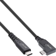 InLine InLine® USB4 cable, USB Type-C, one side angled, PD 240W, 8K60Hz, TPE black, 1.5m