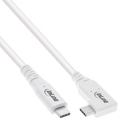 InLine InLine® USB4 cable, USB Type-C, one side angled, PD 240W, 8K60Hz, TPE white, 1m