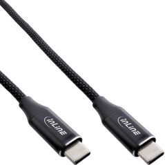 InLine InLine® Magnetic USB-C cable, USB-C male/male, 100W, black, 1.5m
