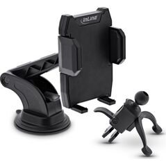 InLine InLine® Smartphone Windshield Car holder with suction cup or for ventilation grille, ONE CLICK EASY II, universal