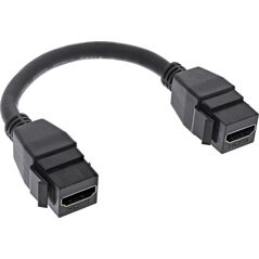 Adapter AV InLine InLine® HDMI 2x Keystone cable 4K/60Hz, HDMI A female/female, black, 0.2m