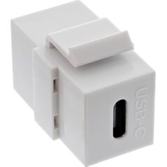 Adapter USB InLine InLine® USB 3.1 Snap-In module, USB-C F/F, white housing