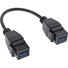 Adapter USB InLine InLine® USB 3.2 Gen1 2x keystone adapter cable, 2x USB A keystone socket, 0.2m
