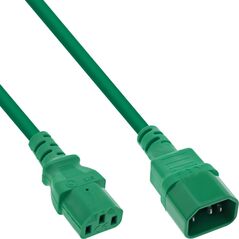Kabel zasilający InLine InLine® Power cable extension, C13 to C14, green, 0.5m