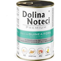 Mokra karma dla psa Dolina Noteci Premium bogata w perliczkę z jabłkiem puszka 400 g