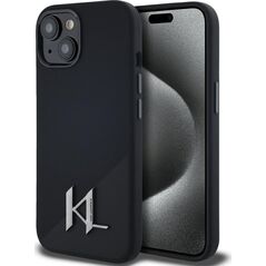 Etui Karl Lagerfeld Silicone Shadow       Metal Initial MagSafe do iPhone 15 czarny