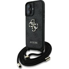 Etui Guess 4G Big Logo Cord Stap          Crossbody do iPhone 16 czarny