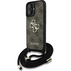 Etui Guess 4G Big Logo Cord Stap          Crossbody do iPhone 16 brązowy