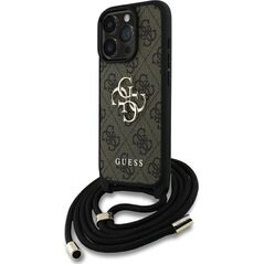 Etui Guess 4G Big Logo Cord Stap          Crossbody do iPhone 16 Pro Max brązowy