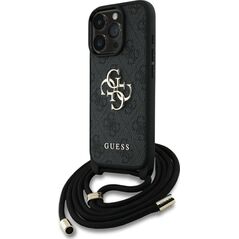 Etui Guess 4G Big Logo Cord Stap          Crossbody do iPhone 16 Pro czarny