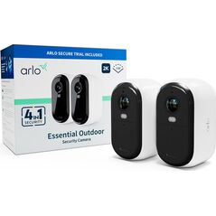 Kamera IP Arlo Arlo Essential 2K outdoor camera, surveillance camera (white/black, set of 2, WLAN, 4 MP)