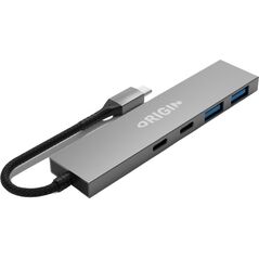 Origin Storage Origin 4 Ports - 2 USB3.2 & 2 Type C Gen1 Hub Przewodowa USB 3.2 Gen 1 (3.1 Gen 1) Type-A + Type-C Szary