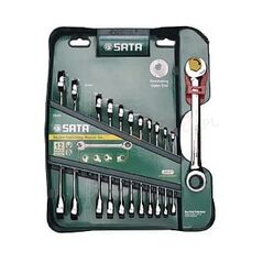 SATA Zestaw kluczy płasko-oczkowych z grzechotką 8-19mm 12szt. (09066)