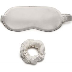 LOVLI_SET Silk jedwabna maska + jedwabna gumka Silver