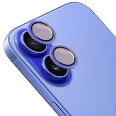 Bizon Glass Snap Lens Apple iPhone 16 / 16 Plus blue frame