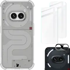 Bizon Case Clear Pack case + 2x screen glass + lens glass Nothing Phone (2a) clear