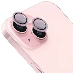 Bizon Glass Snap Lens Apple iPhone 15 / 15 Plus light pink frame