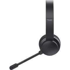 Trust Ayda Zestaw słuchawkowy Przewodowy i Bezprzewodowy Opaska na głowę Połączenia/muzyka USB Type-C Bluetooth Czarny