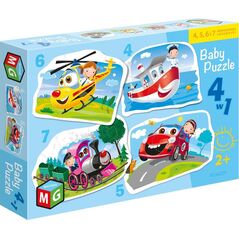 Multigra Puzzle 4w1 baby  Pojazdy -