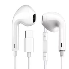 Słuchawki Fiesta FIESTA EARPHONES WITH MIC USB-C SŁUCHAWKI PRZEWODOWE DOUSZNE Z MIKROFONEM I USB-C WHITE [45647]