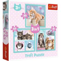 Trefl Puzzle 3w1 Słodkie kotki 34862 Trefl