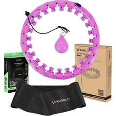 HMS ZESTAW HULA HOP HHW12 VIOLET Z WYPUSTKAMI I OBCIĄŻNIKIEM HMS + PAS BR163 BLACK PLUS SIZE
