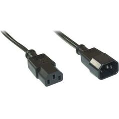 Kabel zasilający InLine 3pin IEC M/F, Czarny 2m (16632A)