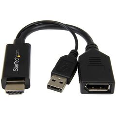 Adapter AV StarTech HDMI - DisplayPort + USB-A czarny (HD2DP)