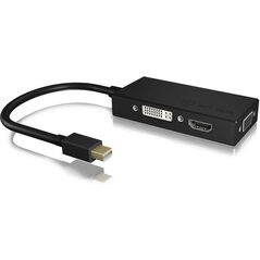 Adapter AV Icy Box DisplayPort Mini - HDMI - D-Sub (VGA) - DVI-I czarny (IB-AC1032)