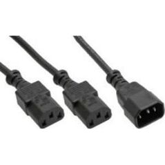 Kabel zasilający InLine InLine Power Kabel zasilający koniczynka Typ F 1x IEC-C14 do 2x IEC-C13 1m