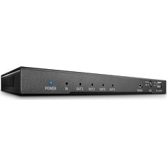 Lindy Lindy 38231 Rozdzielacz (przejściówka, spiltter) HDMI 4K UHD 4-portowy z audio, portem optycznym i analogowym