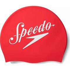 Speedo Czepek silikonowy Speedo SLOGAN PRT CAP AU speedo red/white