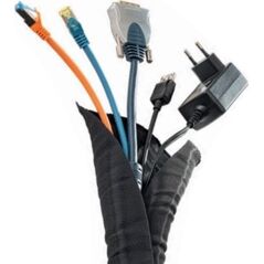 Organizer LogiLink HAGOR KSS-Rolle 25 Meter Schwarz - 38mm Kabelsocke selbstschliessend Rolle 25m Laenge Weite 38mm aus elastischem Polyester