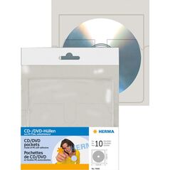Θήκες CD/DVD αυτοκόλλητες για 1 CD/DVD 10 τεμ. διαφανές