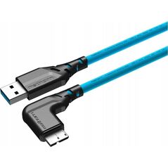 Kabel USB Ednet Kabel fotograficzny Mathorn MTC-521 5m 10Gbps USB A - MicroB 90° ArcticBlue