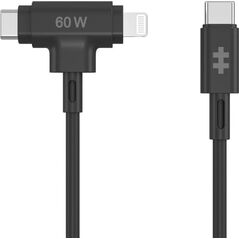 Καλώδιο USB Targus HyperJuice Silicone USB-C σε USB-C Lightning Hybrid 60W Μαύρο