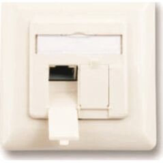 Mcab Mcab CAT6 CLASS E DATA OUTLET UP/2X RJ45 - SHIELDED - WHITE