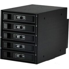 Kieszeń JJ Computer JOUJYE JJ-3052M-SS SATA/SAS I II III  Gehause 14,6cm X 14,6cm fuer 5XHDD 6,4cm/8,9cm 2,5zoll/3,5zoll schwarz