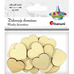 Titanum Drewniane serca 15szt