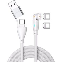 Καλώδιο USB 4smarts 4smarts USB-C/A 540° Μαγνητικό Καλώδιο GravityCord 100W 1,8m λευκό