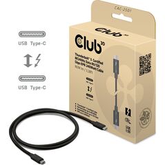 Club3D Kabel Thunderbolt 5, 80/120Gbps, Certifikovaný kabel, 1x 4K540Hz, 2x8K240Hz, PD 240W, 1m