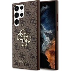 Guess GUESS GUHCS24L4GMGBR S24 ULTRA S928 BRĄZOWY/BROWN HARDCASE 4G BIG METAL LOGO standard