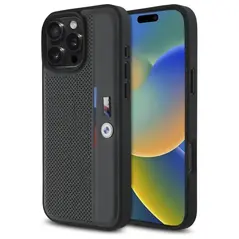 BMW BMHCP16L23PUPVA Apple iPhone 16 Pro hardcase M Perforated Tricolor Detail Line anthracite
