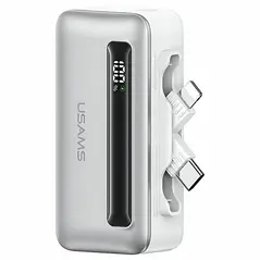 USAMS US-CD233 4500mAh Powerbank USB-C, Lightning 20W PD Fast Charge silver
