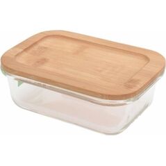 Excellent Houseware SZKLANY POJEMNIK NA ŻYWNOŚĆ Z POKRYWĄ BAMBUSOWĄ 370ml EXCELLENT HOUSEWARE 120222