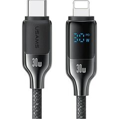 Usams USAMS Kabel USB-C na Lightning 30W 1,2m   Digital Display Zinc Alloy Fast Charging Data Cable HX Series SJ741USB01 (US-SJ741)