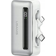 Powerbank USAMS US-CD233 4500mAh USB-C, Lightning 20W PD Fast Charge srebrny/silver