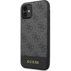 Guess Guess GUHCN61G4GLGR iPhone 11 szary/grey hard case 4G Stripe Collection